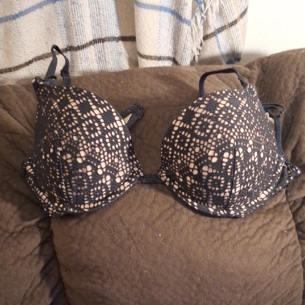 Victoria's Secret Black Lace Overlay Bra